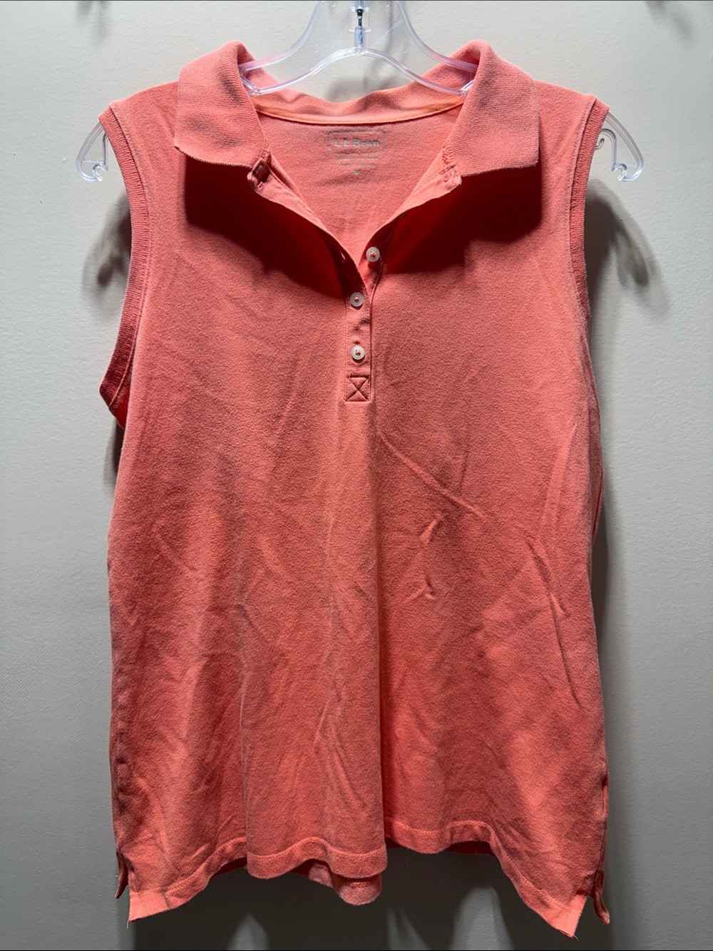 L.L. Bean Sleeveless Polo Tank - Coral